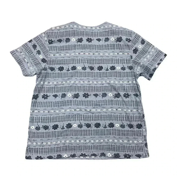 VTG Palm Harbour Women's Blue Floral Short Sleeve Blouse Top Sz Medium Shirt - Picture 2 of 10